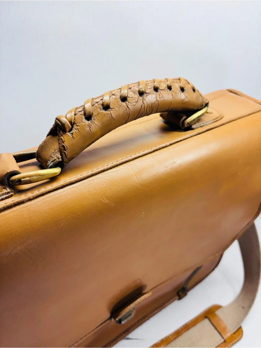 Rawlings Baseball Glove Bag Briefcase Leather  Carry-On  Travel Tan Vintage